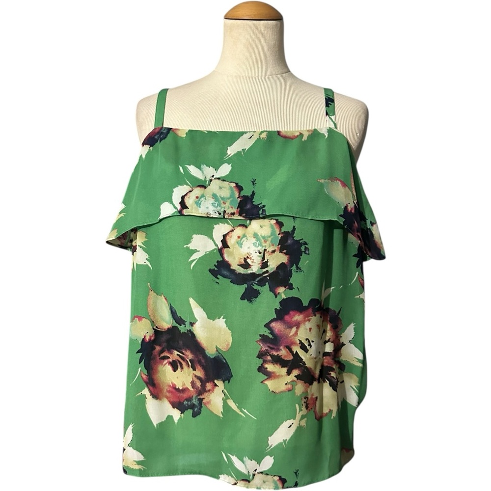 Cabi Bloom Cami Floral Tank Top Green Small